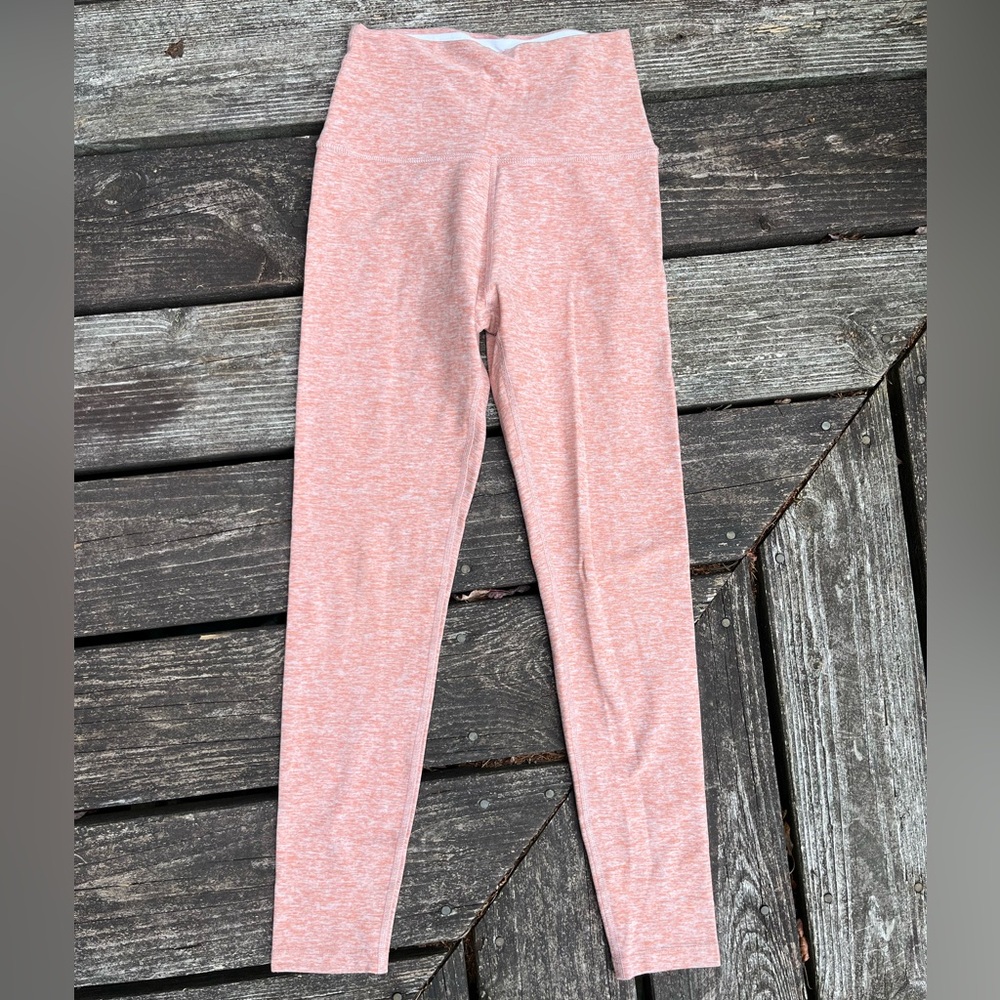 Beyond Yoga Caught in the Midi High Waisted Leggings Rainwash Pink Shell Small